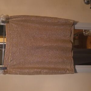 H&M Metallic Gold Pencil Skirt